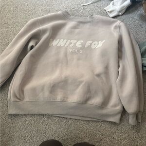 White Fox Boutique Gray Sweatshirt